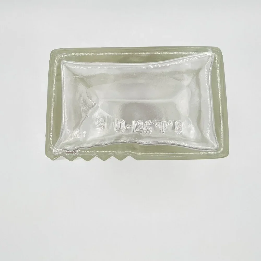 Vintage MCM Thatcher Clear Glass Decanter Rectangular Ribbed W/ Stopper Barware